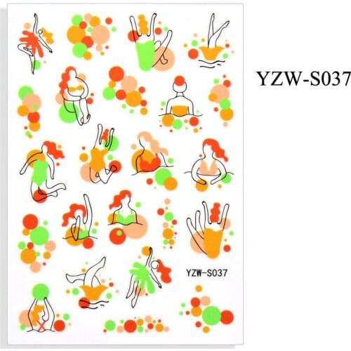 3D Nail Sticker Sketch Dancer Sporter Slider Nails Art Decoration Wraps Decals Design Adhesive Manicure Tips Stickers Pegatina