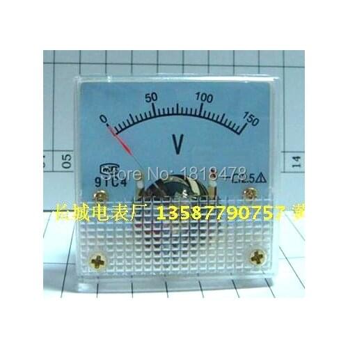 91C4 DC 0-150V Dial Panel Meter 91C4 Voltmeter Class 2.5 Accuracy