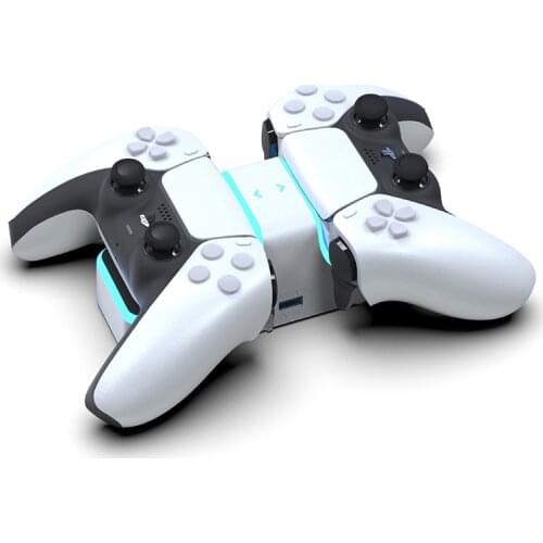 For PS5 Wireless Controller Dual Charger USB Fast Charging Cradle Dock Station Stand Type C USB A Ouput with LED Indicator