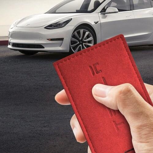 Car Key Card Cover Holder Protector Case Chain Clip Bag For Tesla Model 3 / Y 2021 New Styling Accessories Interior