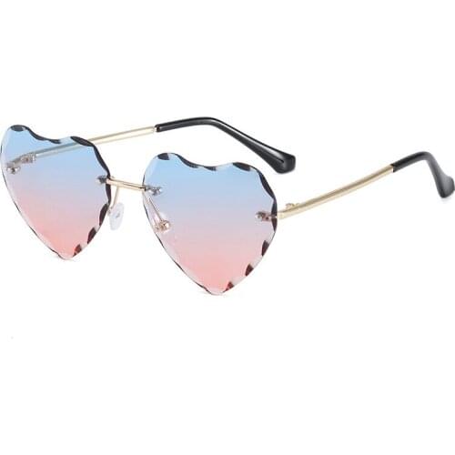 Baby Love Heart Half Metal Sunglasses for Kids Oversized Luxury Brand Rimless Girl Sun Glasses Vintage Toddler Child Gafas 2020