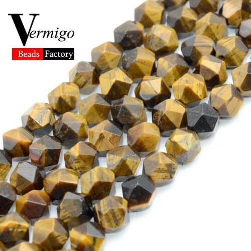 Faceted Yellwo Tiger Eye Beads Natural Stone Spacer Loose Beads For Beadwork Jewelry Making Diy Jewellery Bracelet 15"Strand