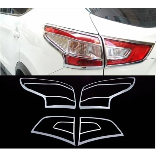 CHROME FRONT REAR HEADLIGHT LIGHT LAMP COVER TRIM FRAME RIM BEZEL MOLDING ACCESSORIES FIT FOR NISSAN QASHQAI J11 2014-2016