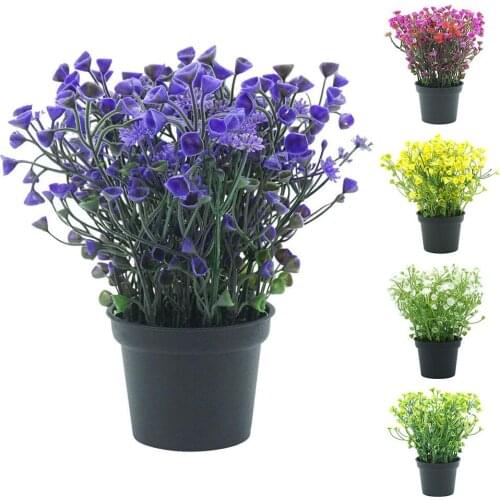 1Pc Potted Vivid Color Artificial Flower Bonsai Fake Green Plant For Performance Stage Home Garden Wedding Party Festival Decor