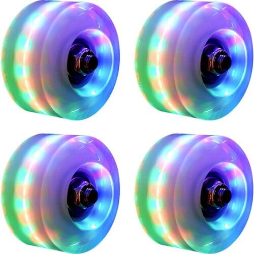 4PCS PU Wear-Resistant Wheels Double Row Roller Skates Four-Wheel Roller Skates Roller Skates Non-Shiny Wheels Accessories