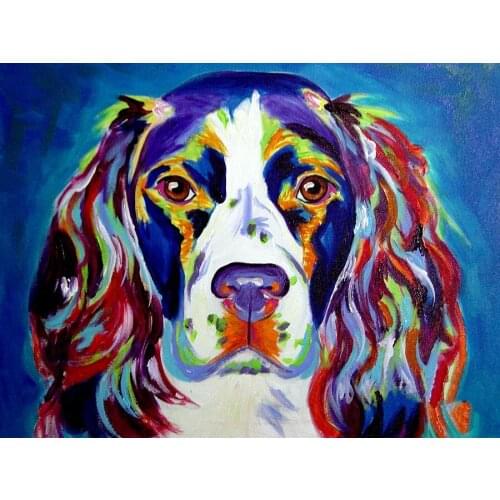 Jmine Div 5D Colorful Dog Full Diamond Painting cross stitch kits art High Quality Animal 3D paint by diamonds