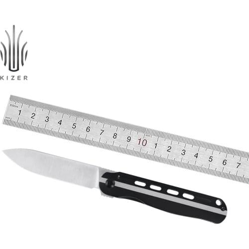 Kizer Pocket Knife Lätt Vind KI4567A1 2020 New Dual-Opening Flipper Knife with Black Titanium Handle Hunting Tools