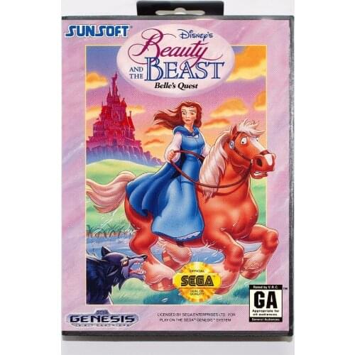 Beauty and the Beast Belles Quest Game Cartridge 16 bit MD Game Card With Retail Box For Sega Mega Drive For Genesis
