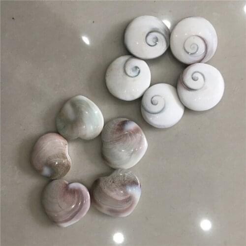 5pcs heart & 5pcs circle beautiful natural stones and minerals sun conch healing crystals for home & wall decoration