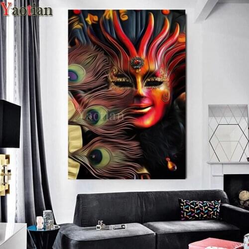 Beauty mask diamond painting stitch cross Venetian mask embroidery full square round drill diamond mosaic rhinestone decor