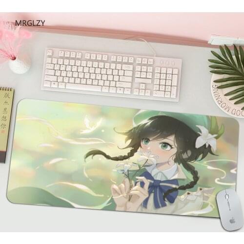 MRGLZY Best-selling Genshin Impact Mouse Pad Gaming Mouse Pad Gaming Keyboard Table Mat Natural Rubber Cute Mouse Pad