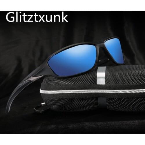 Glitztxunk Polarized Sunglasses Men Sports Black Square Driving Sun Glasses Women Travel Luxury Brand Design Oculos masculino