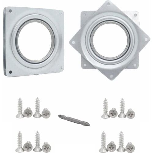 4 Inch Lazy Susan Turntable Bearings Kits 2Pcs Rotating Bearing Plate Spinner Replacement Part 5/16" Thick For Display Racks