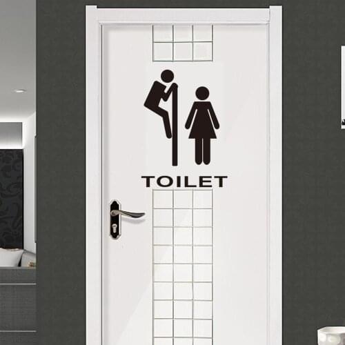 Bathroom decorative toilet lid sticker waterproof toilet door sticker bathroomsign door stickers home decor