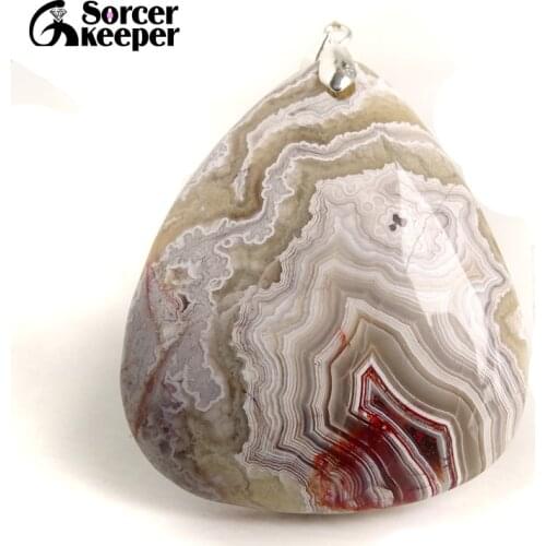 Natural Gem Stone Crazy Lace Rosetta Agates Pendant Fit DIY Necklace Slide Healing Beads for Women Men Jewelry Making BF357