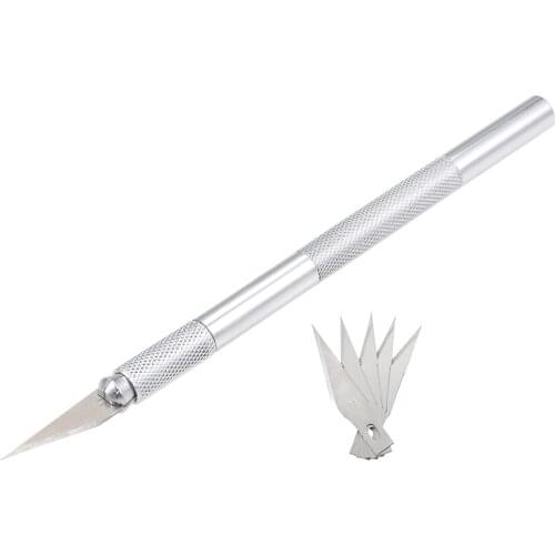Uxcell Stainless Steel Precision Cutter Hobby Razor Tool w 6 Spare Blades for DIY