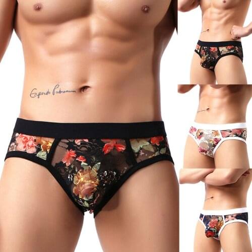 2021 New Sexy Lace Boxer Panties Knickers Men Underwear Hombre Male Calzoncillo Cueca Briefs Masculina Boxershorts Size M-2XL