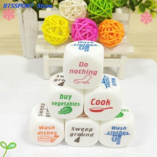 Novelty Dice Game Toy Cute Familiy Housework Dice Division of Housework Dice Funny Couples Families Game Dice Fun