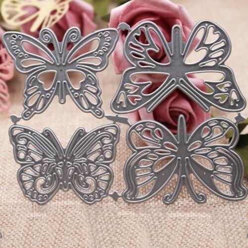 New Metal Cutting Dies 4Pcs Butterfly For Card Making Decor DIY Scrapbooking Embossing stencil Paper Craft Template Album Dies