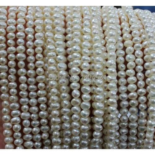 Wholesale Pearl Jewelry 3.5-4MM A+ Near Round White Cultured Genuine Freshwater Pearl Loose Beads Diy Jewelry Material Offer