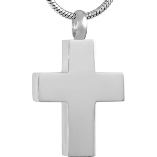 ILJ9423 Blank Cross Necklace 316L Stainless Steel Cremation Pendant Jewelry Engravable Men Women Ashes Holder Locket Charms