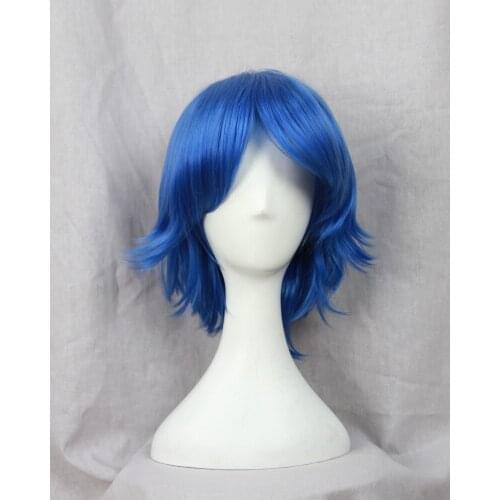 High Quality Pretty Soldier Sailor Moon Mizuno Ami Wig Mercury 40cm 15.75" Short Blue Curly Hair Cosplay Wigs + Wig Cap