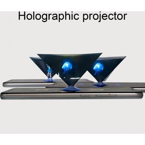3D Hologram Pyramid Display Projector Video Stand Universal Mini Durable Portable Projectors For Smart Mobile Phone