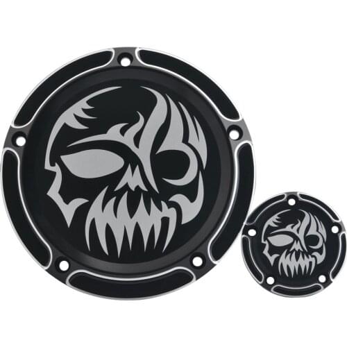 Custom Skull Derby Timer Clutch Timing Covers Master Cylinder Chain Inspection Cover For Harley Dyna Fat Bob Softail Breakout
