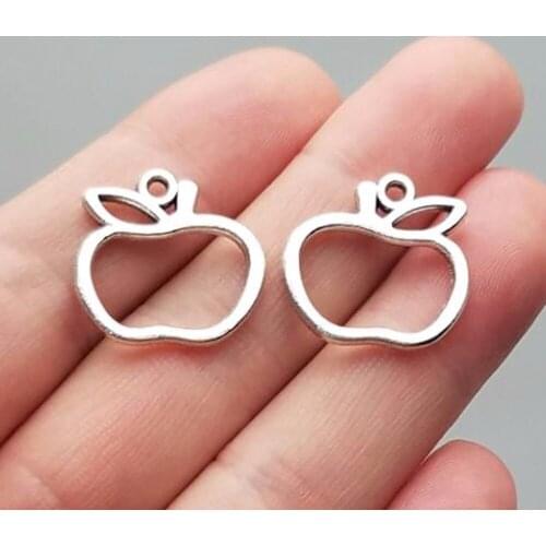 25pcs/lot--20x19mm, fruit cham,Antique silver plated hollow apple charms,DIY supplies, Jewelry accessories