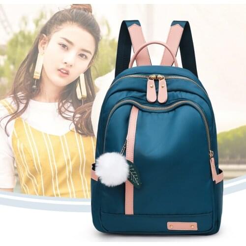 2021 Casual Oxford Backpack Women Black Waterproof Nylon School Bags for Teenage Girls High Quality Fashion Travel Tote Packbag