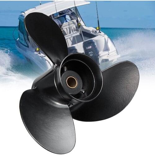 Outboard propeller 3B2W64517-1 8.5X9 ship for Tohatsu Nissan-Mercury 8-9.8HP Aluminum Alloy 3 Blades Black 12 Spline Tooths