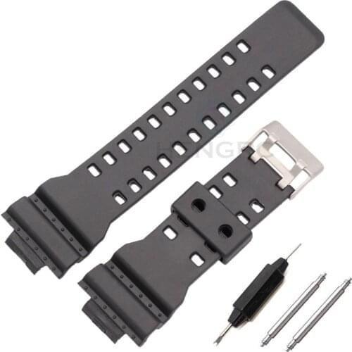 16mm Silicone Rubber Watch Band Strap Fit For Casio G Shock Replacement Black Waterproof Watchbands Accessories