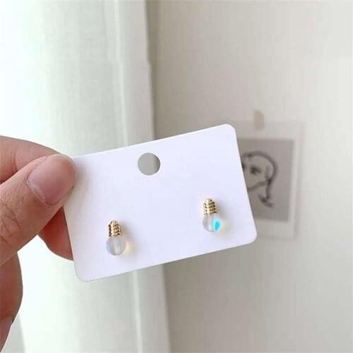 Korean Funny Light Bulb Magic Luster Stud Earrings Fashion Cute Lamp Bulbs Earrings for Women Girls Kids Ear Jewelry Gift Trend