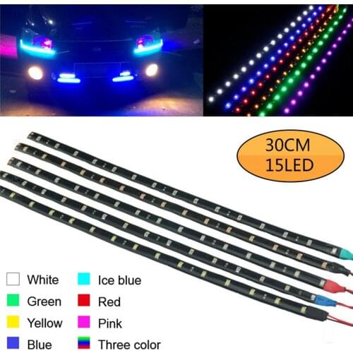 1pcs 30cm El Wire Waterproof LED Strip Light Motor Glow Light Line Rope Tube Cable Daytime Running Tape Party Car Decoration