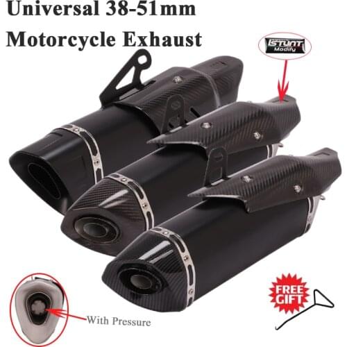 Universal 51mm Motorcycle Racing Exhaust Pipe Escape Pressure Enhancement Modify Carbon Fiber Muffler DB Killer For DUKE390 Z900