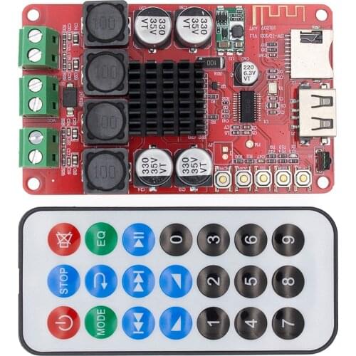 TPA3116 Bluetooth Receiver Amplifier Audio Board Digital U Disk TF Decoding With Remote 2X50W 2*50W Amplificador