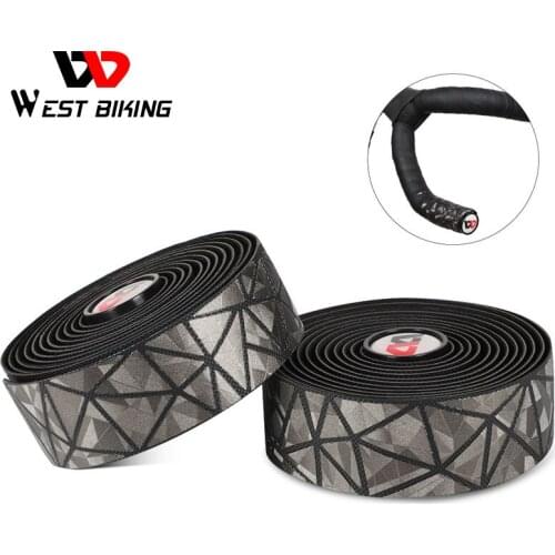 WEST BIKING Soft Road Bicycle Handlebar Tape Professional Anti-slip Bike Handlebar Tape Shock Absorption Cycling Wrap End Plug
