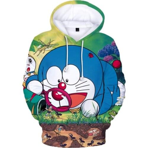 Japan Anime Doraemon 3D Hoodies Kids harajuku hip hop Hoodies Pullover Hooded Sweatshirt Clothes Boys Girls High Quality Tops