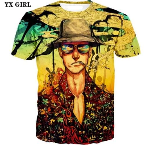 YX GIRL 2018 New Fashion mens 3d t-shirt Vintage Style Cool Cowboy Prints T Shirts Unisex-Adult Fear And Loathing 3D T Shirt