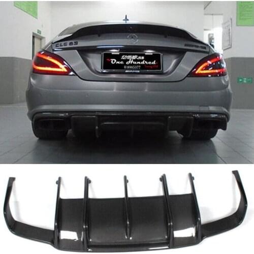 Carbon Fiber Car Rear Trunk Lip Bumper Diffuser Protector Cover Fits For Benz W218 CLS350 CLS63 AMG Bumper 2011 2012 2013
