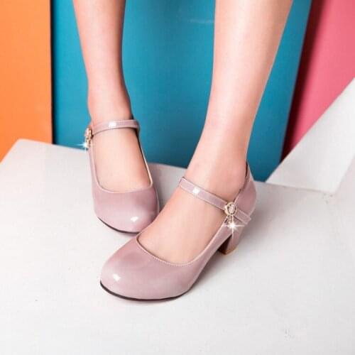 Big Size 11 12 13 14 15 16 17 ladies high heels women shoes woman pumps Round-head water drill Pendant with one-word buckle