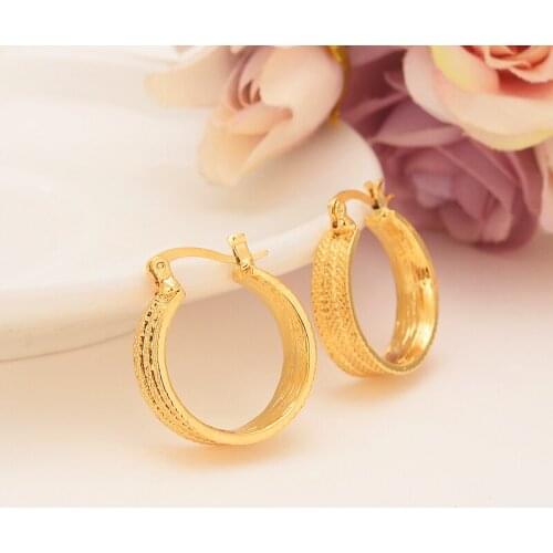 Bangrui New Fashion Women/Girls Earrings Jewelry / Yellow Gold Filled Round Earrings Jewelry drop Shipping