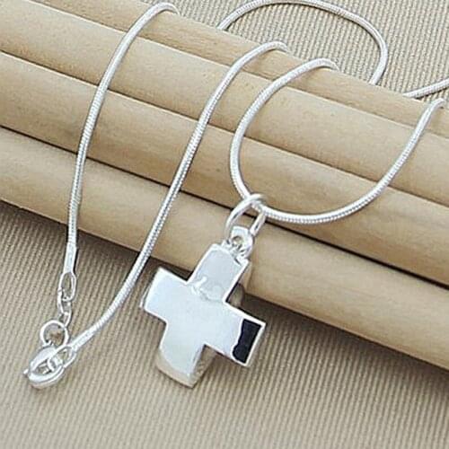 Hot Selling 925 Sterling Silver Short Cross Pendant Necklaces For Women Necklaces High Quality Jewelry