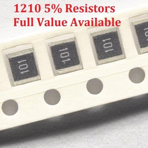 100PCS/lot SMD Chip Resistor 1210 1M/1.1M/1.2M/1.3M/1.5M/Ohm 5% Resistance 1/1.1/1.2/1.3/1.5/M Resistors 1M1 1M2 1M3 1M5