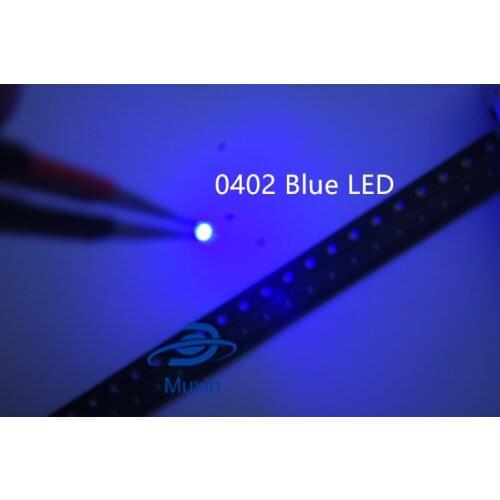 100 PCS SMD/SMT 3V Ultra Bright Led Diode Chip Surface Mount 0402 1005 LED Diode Blue LED SMD 0402 High Quality