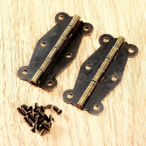 2pcs Cabinet Door Hinge 51x24mm Small Wood Gift Box Decorative Cupboard Hinge Furniture Hardware
