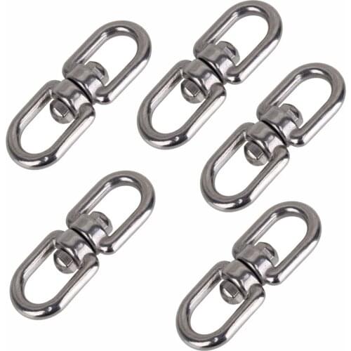 Durable M5 Stainless Steel 304 Marine Mooring Swivel With Eye to Eye For Pet Ring Dog Chain Diameter 5mm 5PCS