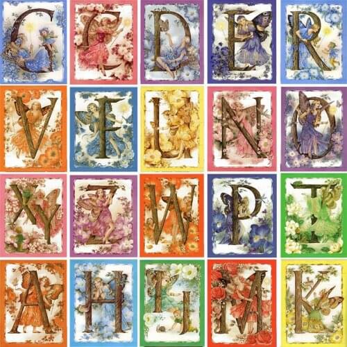 5D DIY Diamond Painting Butterfly Fairy Alphabet Name Custom Full Round Drill Picture Of Rhinestone Diamond Embroidery Picture