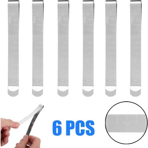 6pcs 11.5cm Length Crimping Clip Stainless Steel Hemming Clips with Built-in Ruler for Sewing & Stitching