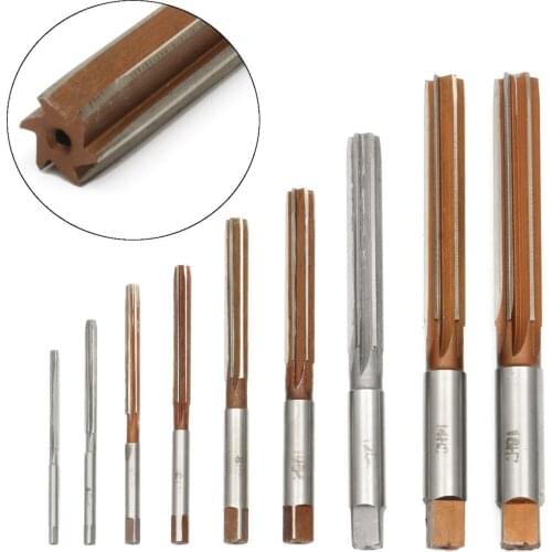 9pcs 3mm-16mm H8 HSS Machine Reamer Straight Shank Parallel Fulte Engineering Hand Tool
